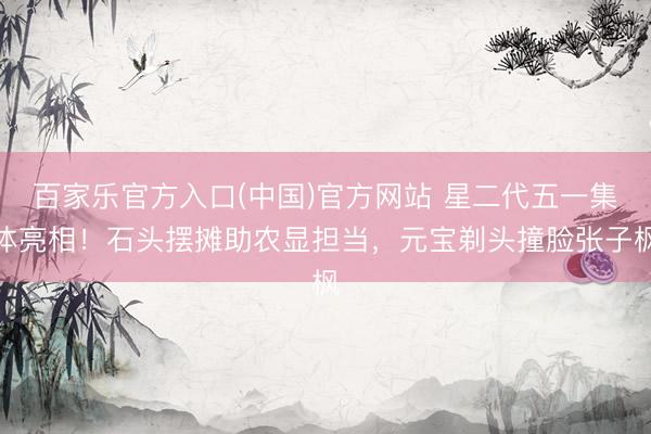 百家乐官方入口(中国)官方网站 星二代五一集体亮相！石头摆摊助农显担当，元宝剃头撞脸张子枫